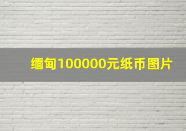 缅甸100000元纸币图片