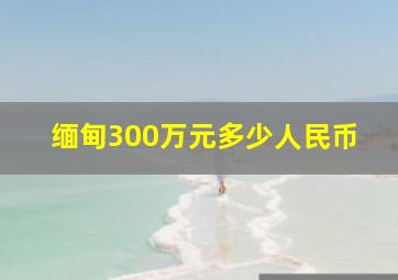 缅甸300万元多少人民币