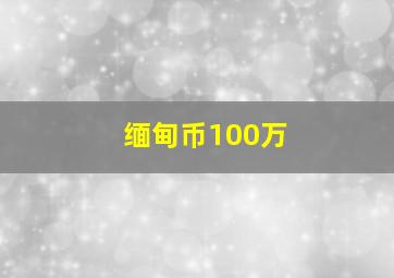 缅甸币100万