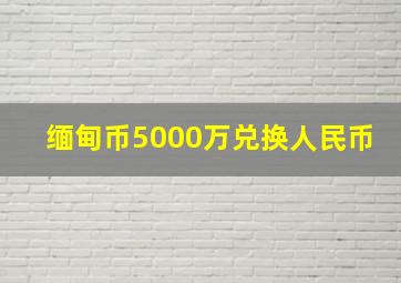 缅甸币5000万兑换人民币