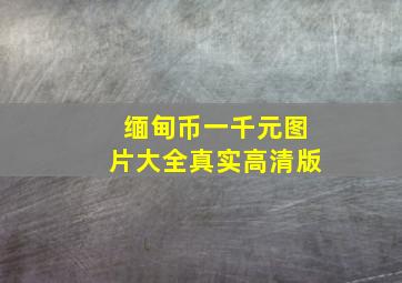 缅甸币一千元图片大全真实高清版