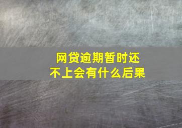 网贷逾期暂时还不上会有什么后果