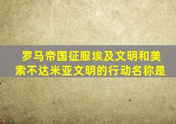 罗马帝国征服埃及文明和美索不达米亚文明的行动名称是