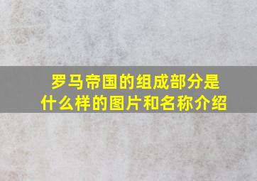 罗马帝国的组成部分是什么样的图片和名称介绍