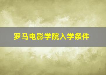 罗马电影学院入学条件