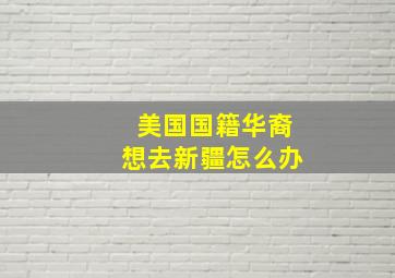 美国国籍华裔想去新疆怎么办