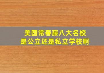 美国常春藤八大名校是公立还是私立学校啊