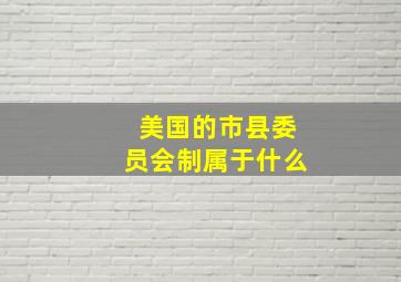 美国的市县委员会制属于什么