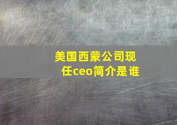 美国西蒙公司现任ceo简介是谁