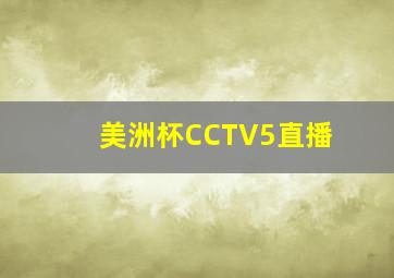 美洲杯CCTV5直播