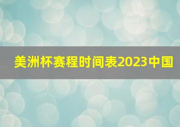 美洲杯赛程时间表2023中国