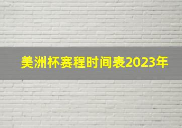 美洲杯赛程时间表2023年