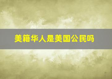 美籍华人是美国公民吗