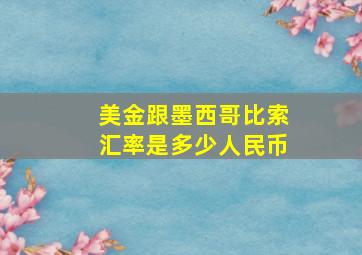 美金跟墨西哥比索汇率是多少人民币