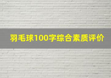 羽毛球100字综合素质评价