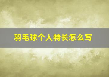 羽毛球个人特长怎么写