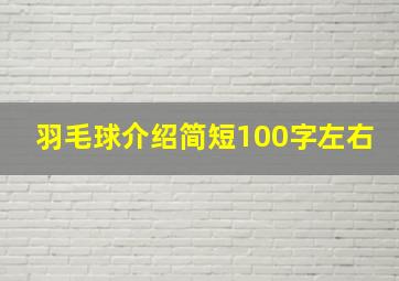 羽毛球介绍简短100字左右