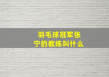 羽毛球冠军张宁的教练叫什么