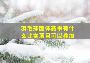 羽毛球团体赛事有什么比赛项目可以参加