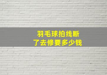 羽毛球拍线断了去修要多少钱