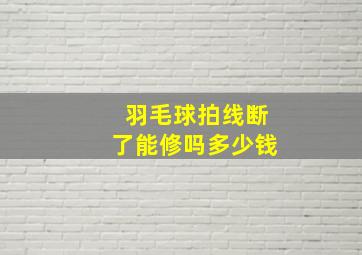 羽毛球拍线断了能修吗多少钱