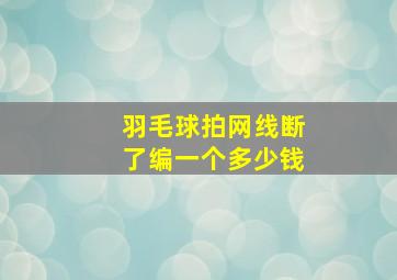 羽毛球拍网线断了编一个多少钱