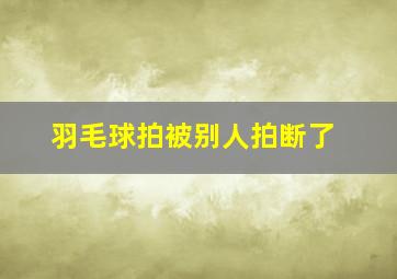 羽毛球拍被别人拍断了