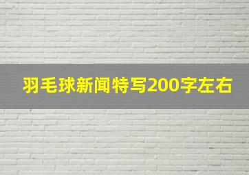 羽毛球新闻特写200字左右