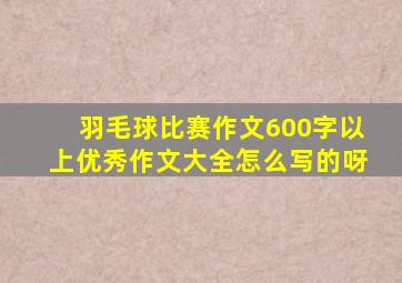 羽毛球比赛作文600字以上优秀作文大全怎么写的呀