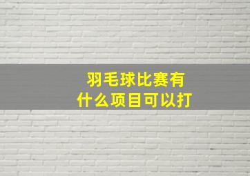 羽毛球比赛有什么项目可以打