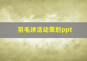 羽毛球活动策划ppt