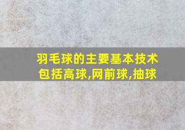 羽毛球的主要基本技术包括高球,网前球,抽球