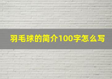 羽毛球的简介100字怎么写