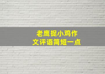 老鹰捉小鸡作文评语简短一点