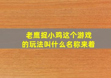 老鹰捉小鸡这个游戏的玩法叫什么名称来着