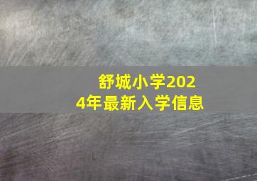 舒城小学2024年最新入学信息