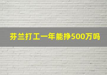 芬兰打工一年能挣500万吗