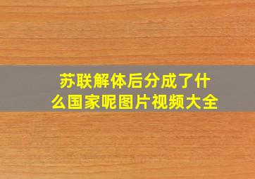 苏联解体后分成了什么国家呢图片视频大全