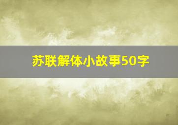 苏联解体小故事50字