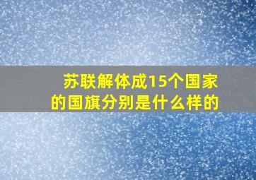 苏联解体成15个国家的国旗分别是什么样的