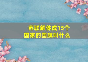 苏联解体成15个国家的国旗叫什么