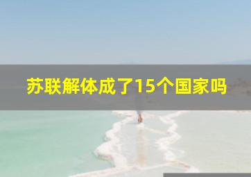 苏联解体成了15个国家吗