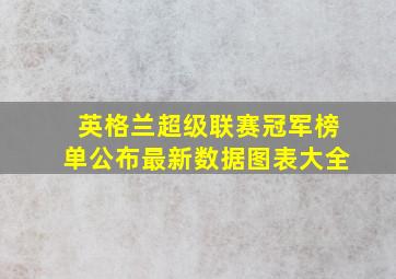 英格兰超级联赛冠军榜单公布最新数据图表大全