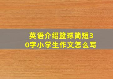 英语介绍篮球简短30字小学生作文怎么写