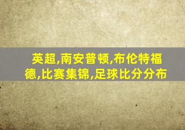 英超,南安普顿,布伦特福德,比赛集锦,足球比分分布