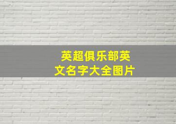 英超俱乐部英文名字大全图片