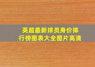 英超最新球员身价排行榜图表大全图片高清