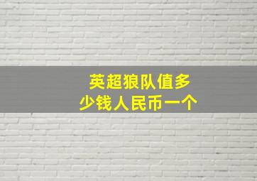 英超狼队值多少钱人民币一个