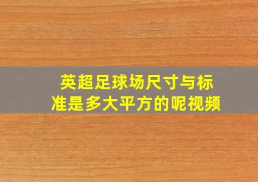 英超足球场尺寸与标准是多大平方的呢视频