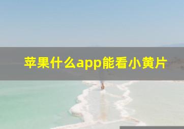 苹果什么app能看小黄片